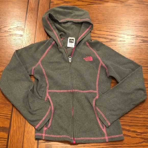 North Face Full Zip Hooded Fleece Jacket Girl Size Small 7/8 - Picture 12 of 12